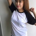เสื้อเปล่า TK : ขาวสโลปดำ